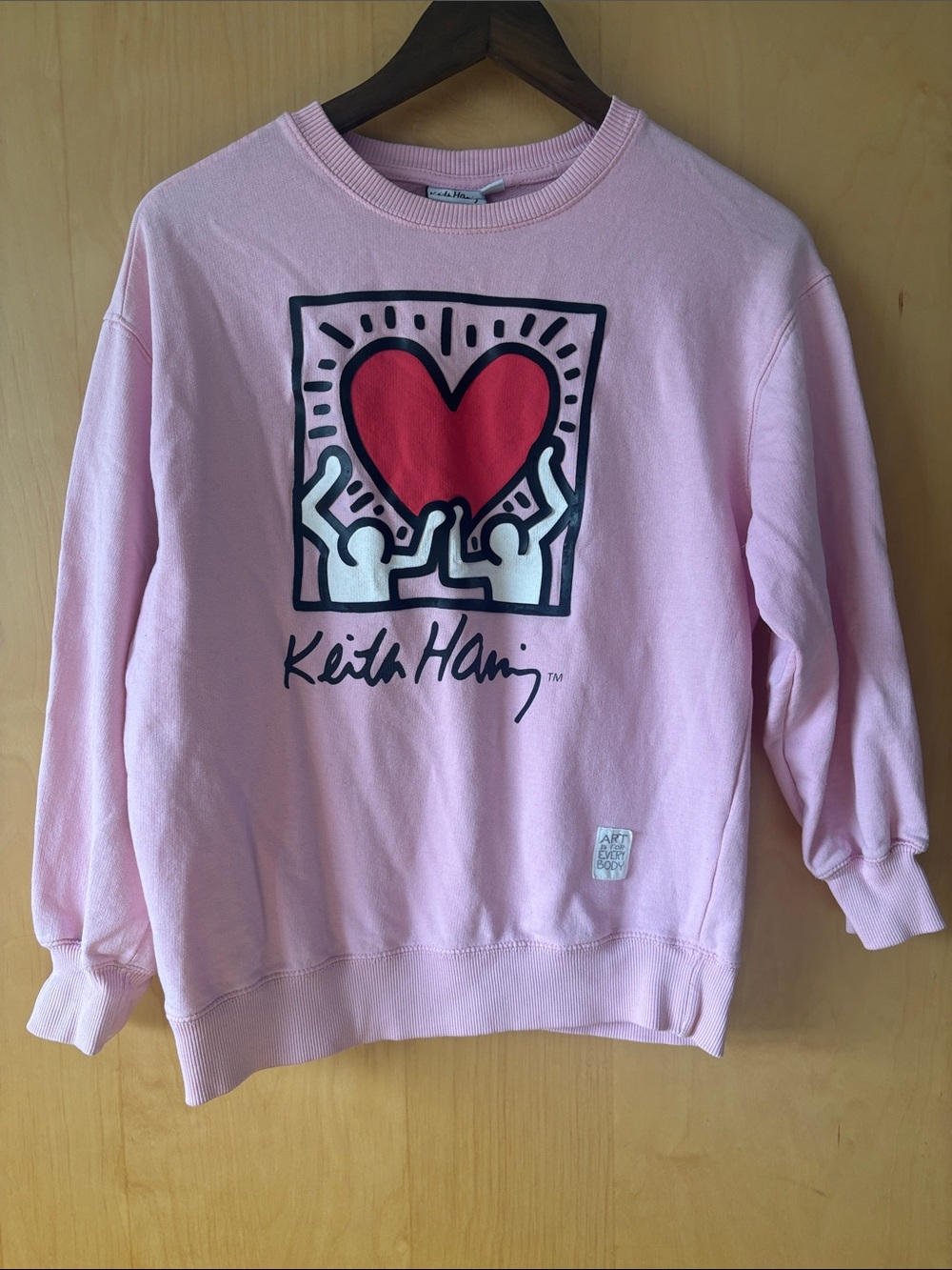 Keith Haring Kids Pink Heart Crewneck Sweatshirt
